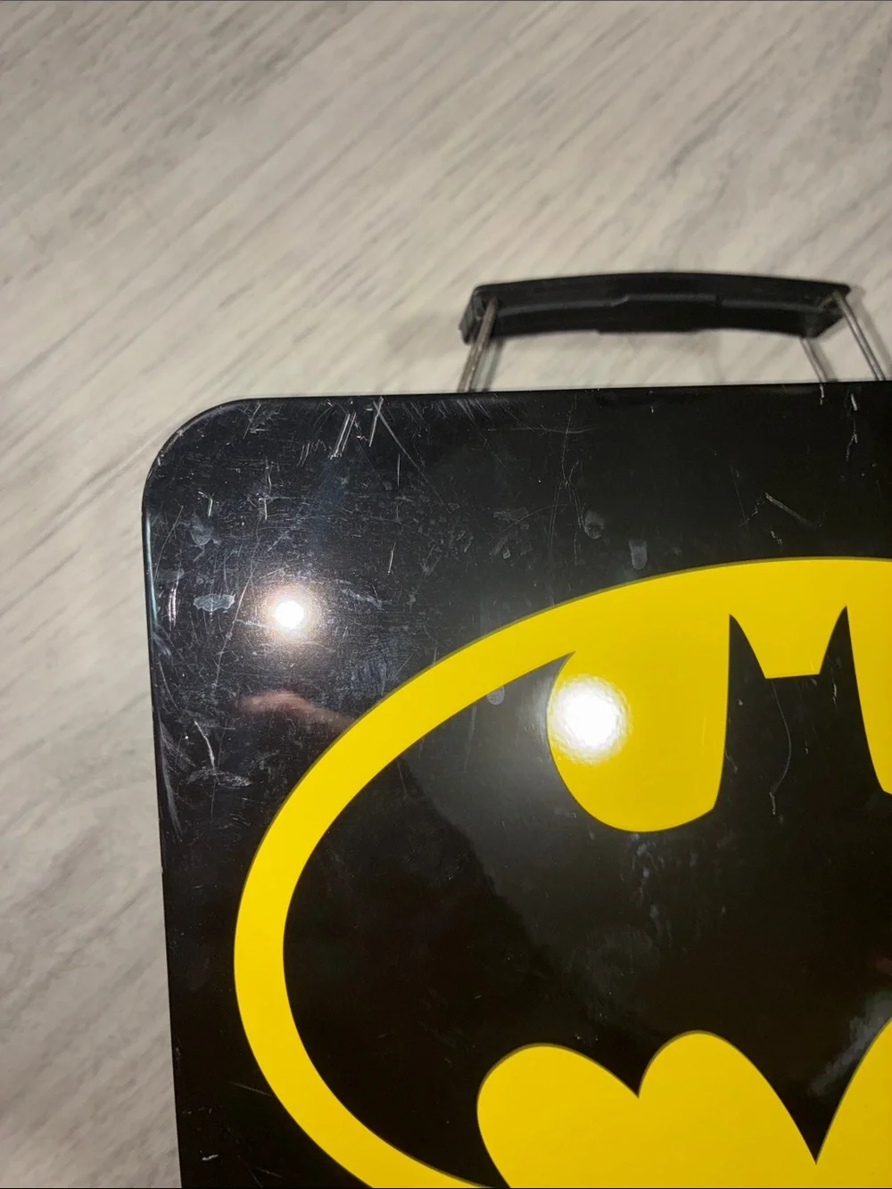 Batman Logo Black and Yellow tin case